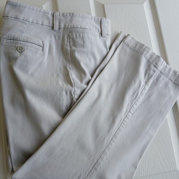 Lee Just Below the Waist Khaki White Slacks size 16S short slimming trousers - Picture 1 of 16